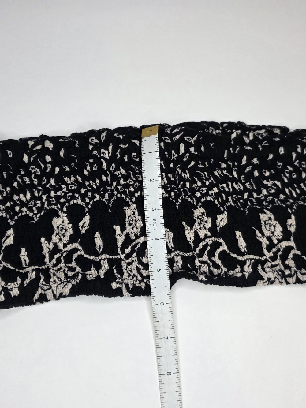 RAGA Black and Cream Floral Smocked Viscose Bandeau - Picture 5 of 6